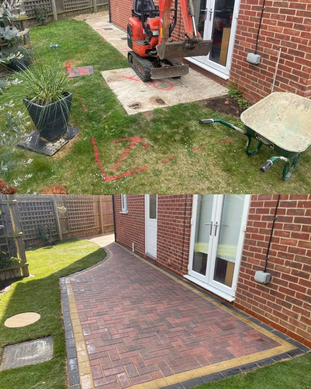 Block Paving Patio & Lawn